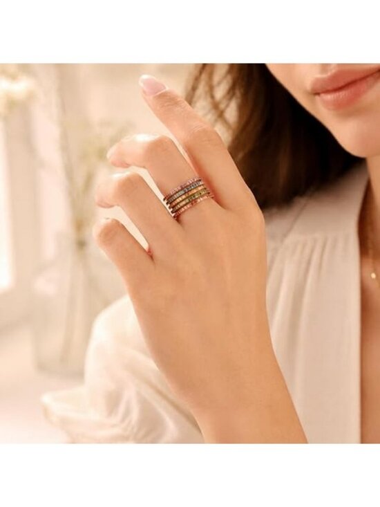 October Birthstone Ring | Stainless Steel, Cubic Zirconia - Etsy 10-Gold-October Stackable Cubic Zirconia Stainless Steel Birth Stone Ring